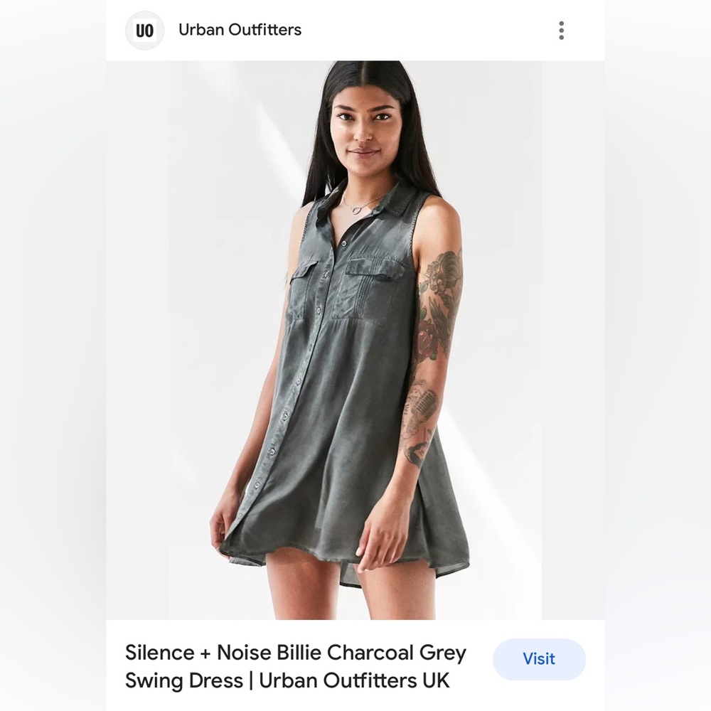 Silence + Noise Charcoal Grey Swing Dress Size Large. Lightly worn